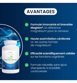 Magnésium L-Thréonate Magtein® – Boost Mémoire & Concentration | Complément Vegan | Dynveo