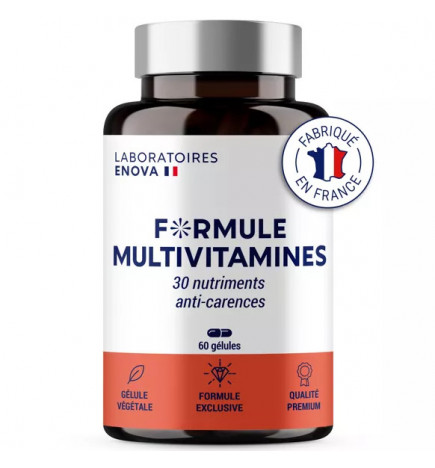 Formule Multivitamines et Minéraux – 30 Nutriments Essentiels | Énergie, Immunité & Antioxydants | Laboratoires Enova
