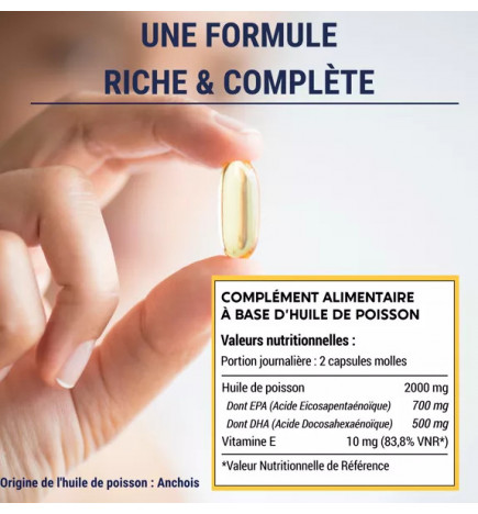 Oméga-3 Ultra Concentré - 60 gélules - Laboratoires Enova - Cœur & Cerveau