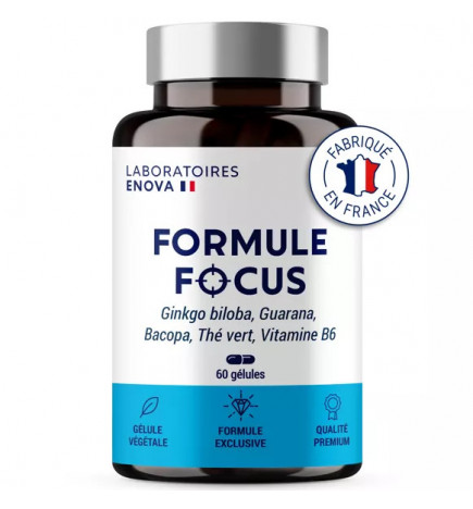 Formule Focus - 60 gélules - Laboratoires Enova pour améliorer la mémoire et la concentration naturellement