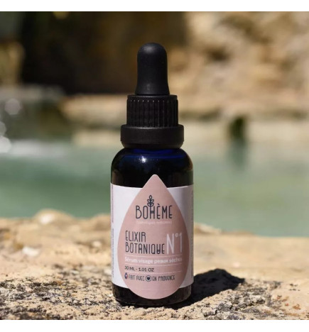 Sérum Bio Élixir Botanique N°1 Peaux Sèches & Sensibles - 30 ml - Bohème Cosmétique pour une peau nourrie et apaisée