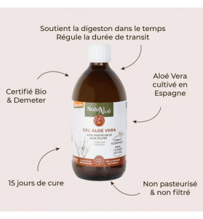 Gel d'Aloé Vera Bio NaturAloé – Soin Bien-Être Naturel 50ml