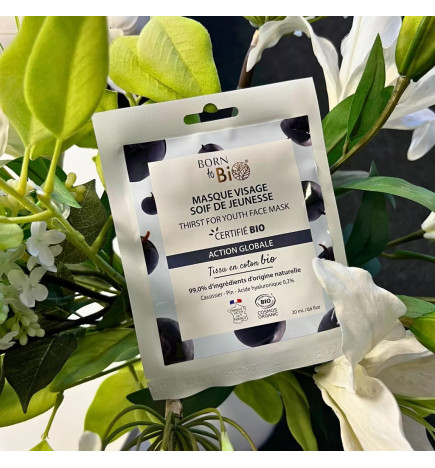 Masque visage Soif de Jeunesse en coton - Certifié Bio