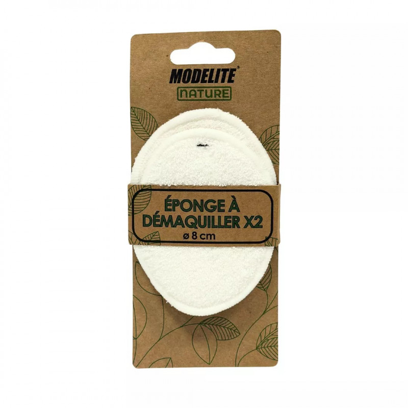 Éponges à Démaquiller x2 – Bambou & Coton Éponges à Démaquiller x2 – Bambou & Coton
