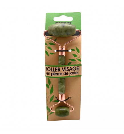 Roller double visage en pierre de jade vert – massage facial raffermissant et relaxant