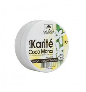 Beurre Karité Coco Monoï Naturado – soin nourrissant multi-usages bio, 135 g