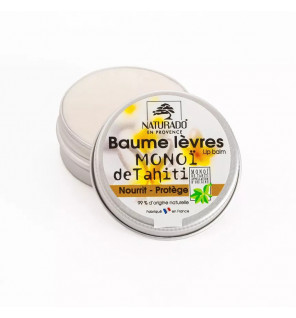 Baume à Lèvres au Monoï de Tahiti Naturado – soin nourrissant bio, format 15 ml