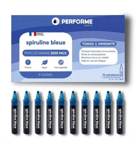 Spiruline concentrée à 2000 mg/l en Phytocyanine