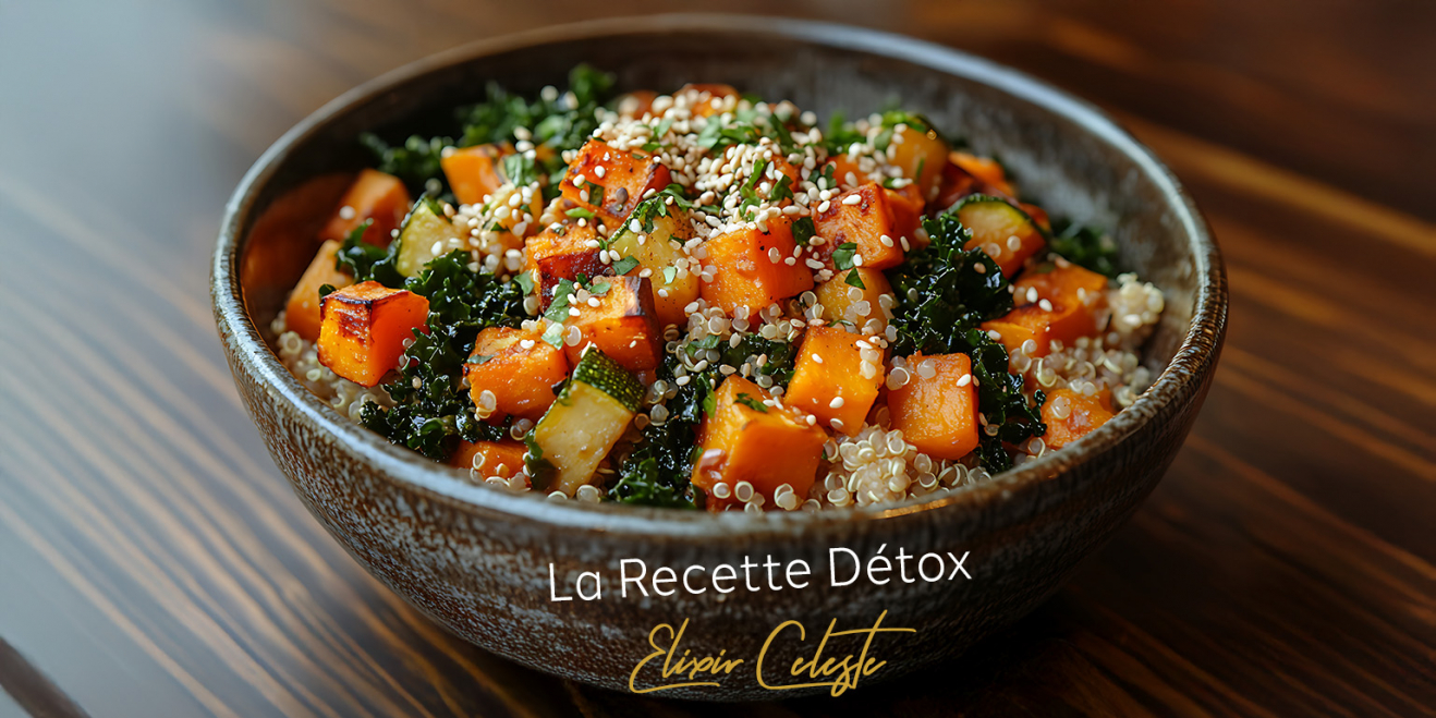 Bowl Vitalité au quinoa, légumes rôtis, herbes fraîches & gomasio aux plantes